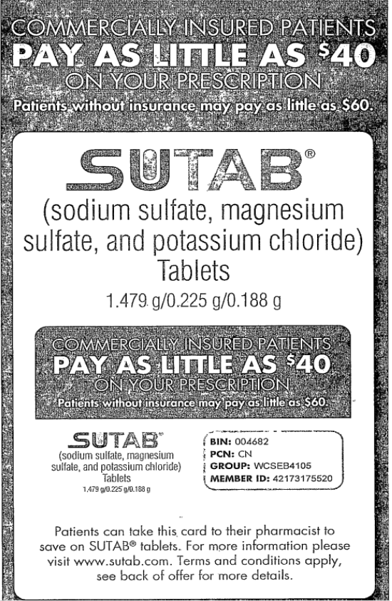 SUTAB medication advertisement for reduced price with prescription.